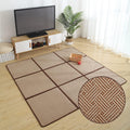 MYOYAY Large Japanese Tatami Mat 71x 71in Large Summer Breathable Sleeping Mat Foldable Rattan Floor Mat Non-Slip Memory Foam Stitching Carpet Crawling Mats Living Room Bedroom Playroom Yoga