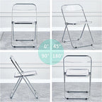 Transparent Acrylic Folding Chairs, Clear Acrylic Bearing Weight 200lbs, PC Plastic Living Room Seat,(Transparent)