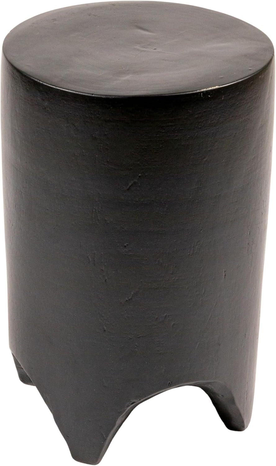 Creative Co-Op Hand-Carved Wood Side Table, Black Finish