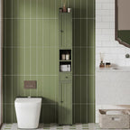ChooChoo Narrow Bathroom Storage Cabinet with Adjustable Shelves and Drawer | Tall Slim Storage Cabinet, Freestanding Cupboard for Small Spaces, Green
