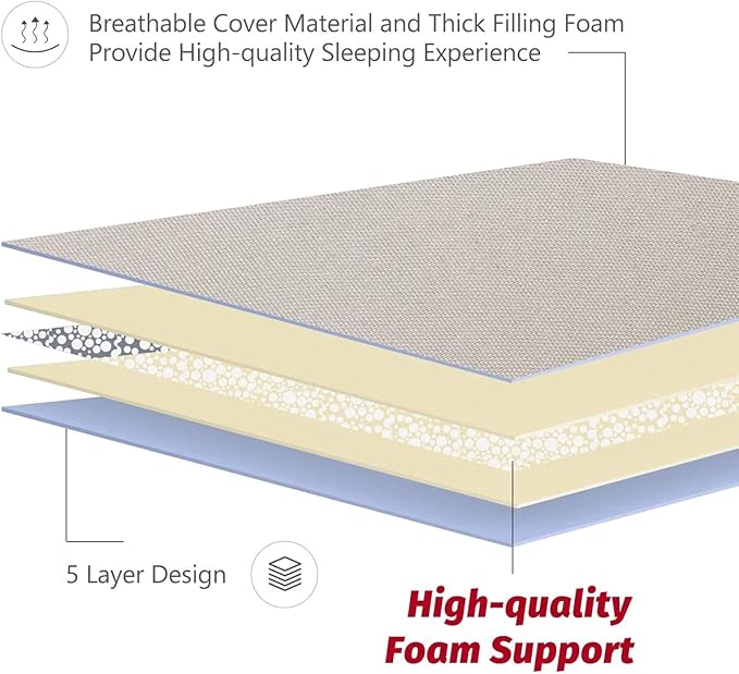 MAXYOYO Japanese Floor Mattress Futon Mattress, 4" Thicken Tatami Mat Sleeping Pad Foldable Roll Up Mat Boys Girls Dormitory Pad Kids Floor Lounger Pillow Bed, Charcoal Grey, Queen Size
