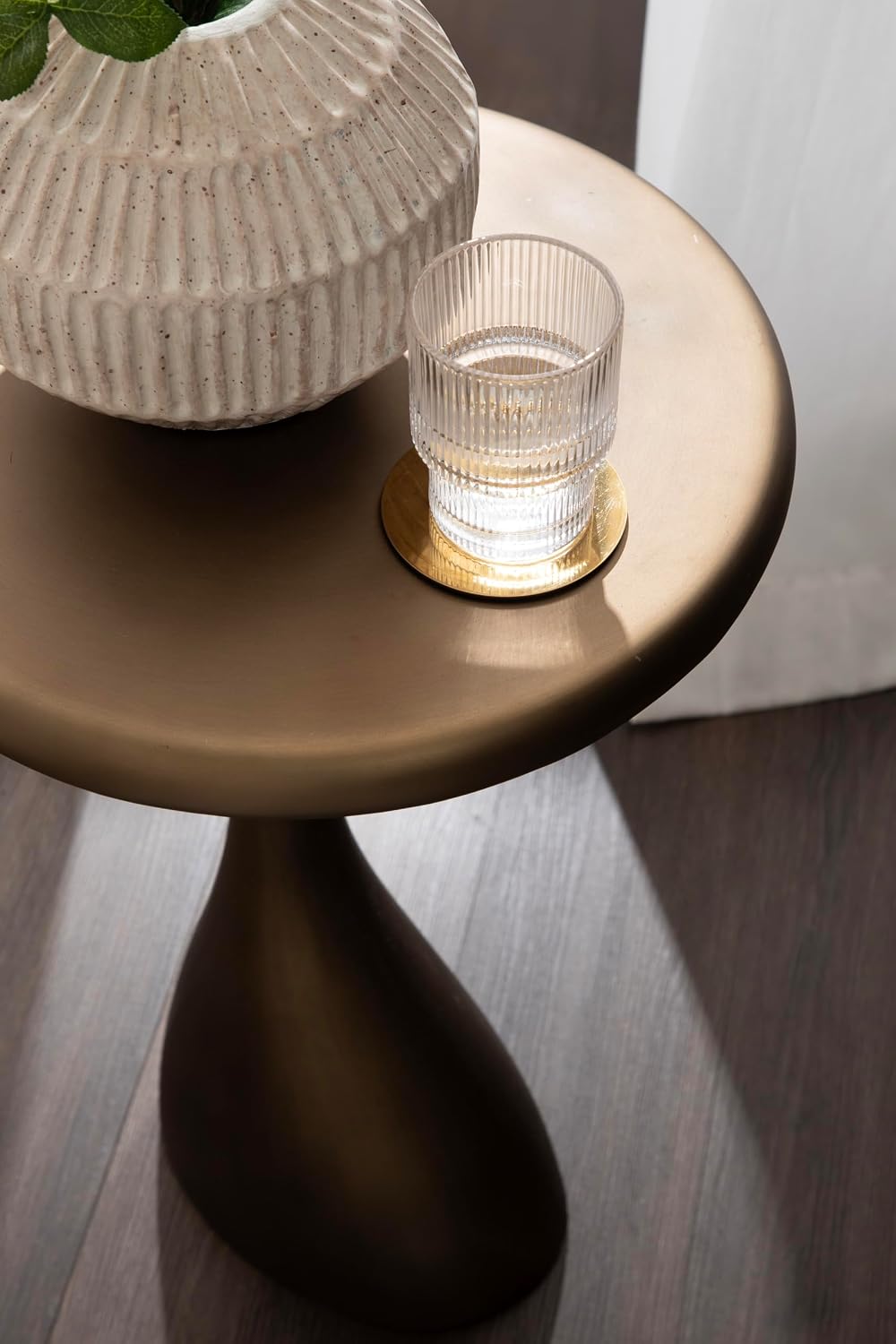 Kate and Laurel Auclair Modern Metal Round Side Table, 14 x 14 x 22, Antique ...