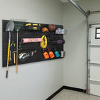Slatwall Panel Garage Organizer PVC Slatwall Heavy Duty Wall Mounted Rack, Interlocking Slat Wall Panels for Tool Organization Peg Board (Black 4 x 2 ft)