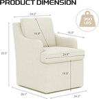 VKNOW Upholstered Dining Chairs Set of 4, Modern Kitchen Chairs Dinner Chairs with 4 Casters, Chenille Armchair for Bedroom Reading Room Living Room, Beige