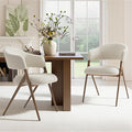 COLAMY Dining Chairs Set of 2, Mid Century Modern Dining Room Kitchen Dinner Chairs with Iron Legs, Open Back and Padded Seat, for Living Room/Bedroom/Restaurant/Cafe, Beige