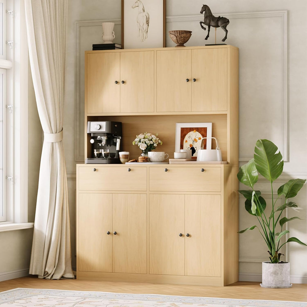 Patikuin Kitchen Pantry Storage Cabinet with Charging Station/Drawers/Doors/S...