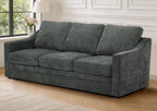 83” Chenille 3 Seats Sofa w/Comfortable Back Cushions, Grey | Modern Couch w/Deep Seat Space, Upholstered 8 Seater Sofa w/High Resiliency Foam for Living Room