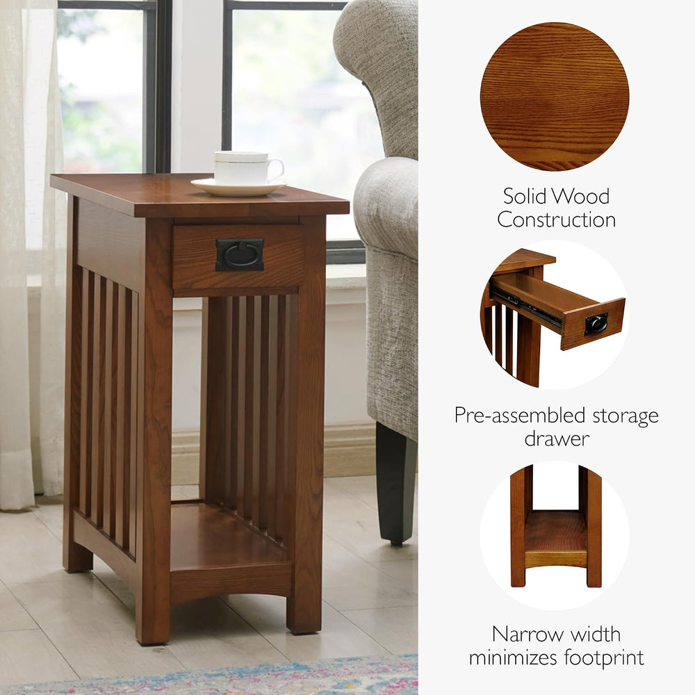 Leick Home Mission End Table, 12", Medium Oak