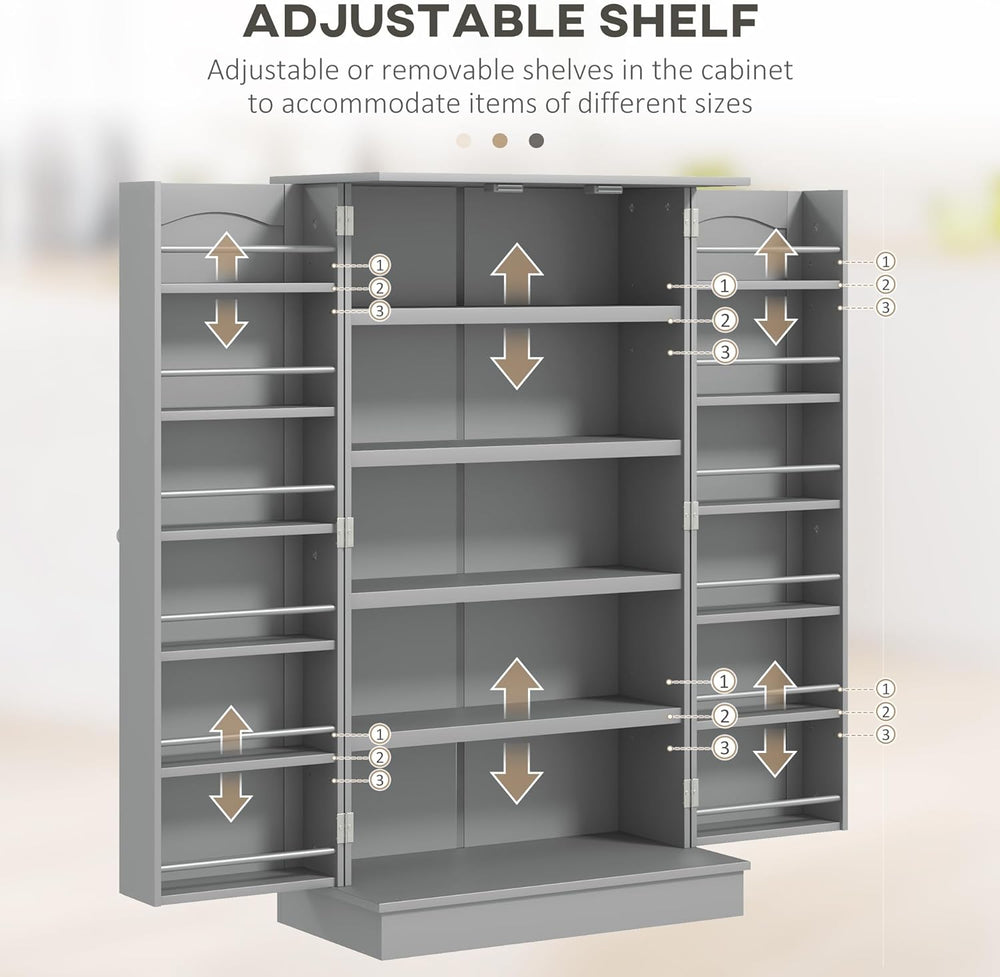 41" Kitchen Pantry Storage Cabinet,Freestanding Kitchen Cabinet with 12 ...