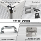 Medicine Lock Box with Key, Alluminum Alloy Box for Medication,First Aid Box with a Removeable Tray to Store Medicines & Pills for Home,Silver 10 * 6.89 * 6.89 Inch
