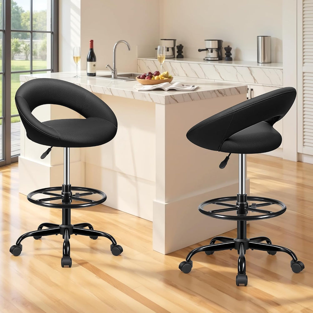 BESTFAIR Office Drafting Chair, Counter Height Barstools with Back Support