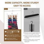 ZEDODIER Tie Rack Belt Hanger for Closet, 2 in 1 Tie Hanger Belt Organizer with Max 40 Capacity, Heavy Duty Space Saving Closet Organizers and Storage, Silver