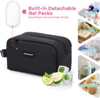 Cerbonny Cooler Bag Freezable Lunch Bag for Work School Travel,Leak-proof Small Lunch Bag,Small Insulated Bag For Kids 3+/Adults,Freezer Lunch Bags,Freezable Snack Bag,Black