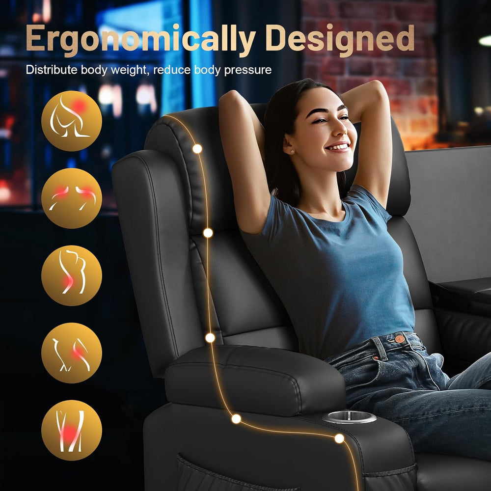 RV Reclining Sofa, Home Theater Seating Loveseat Couch with Massage | Reclini...