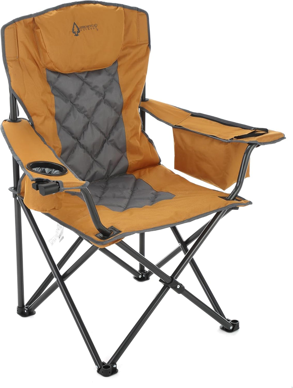 ARROWHEAD OUTDOOR Deluxe Folding Camp Chair – 550lb Capacity Heavy-Duty Quad ...