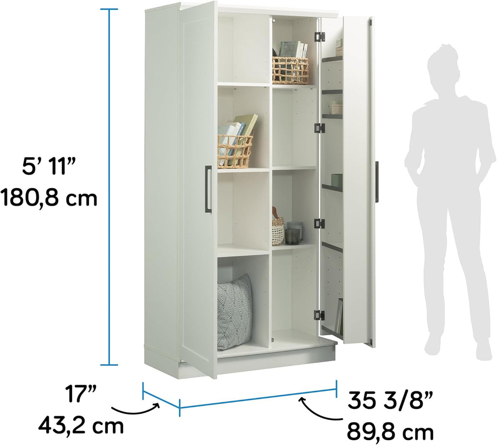 Sauder HomePlus Kitchen Storage Pantry Cabinet with Swing Door Storage and Ad...