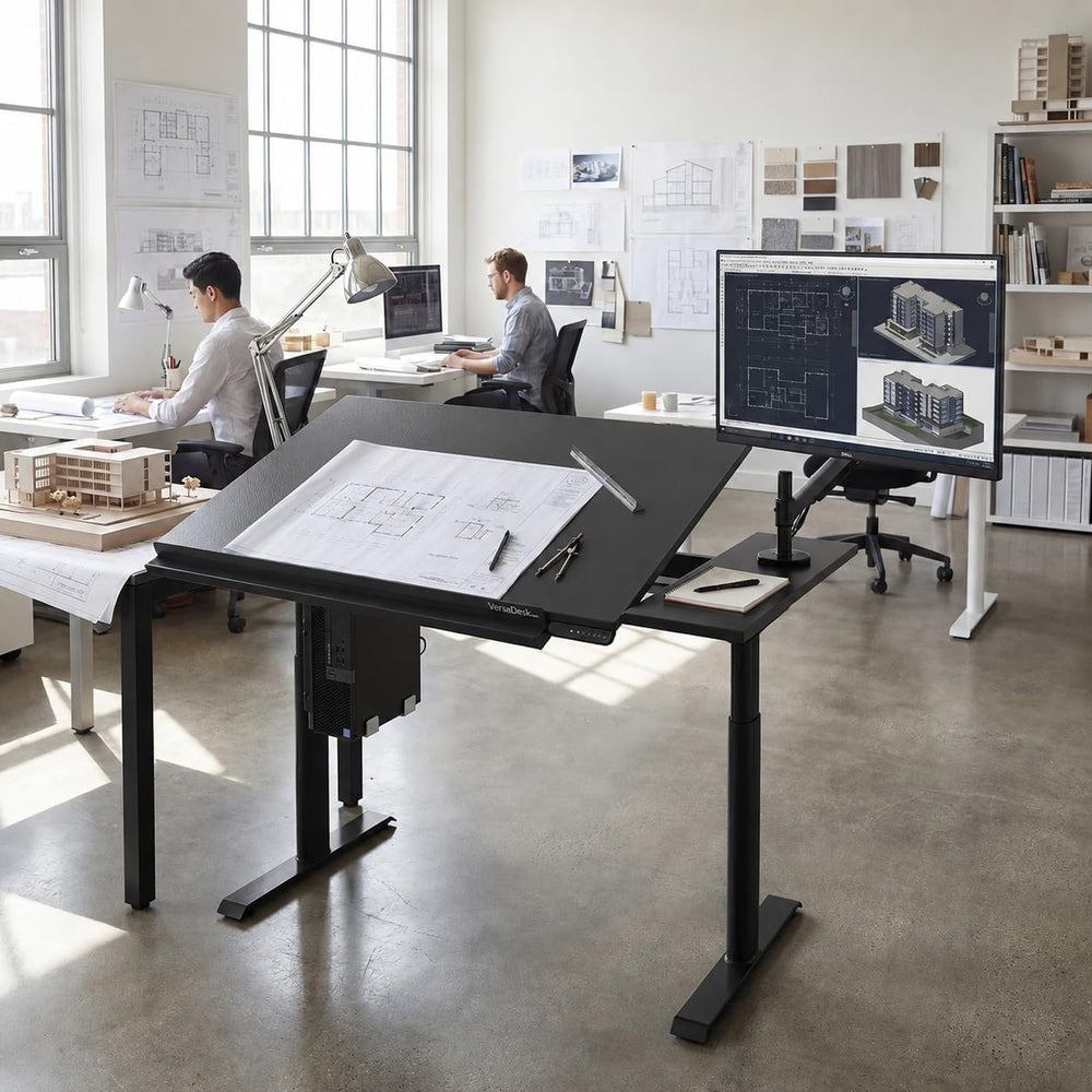 VERSADESK Smart Drafting Table - Electric Height Adjustable Desk with Tilt An...