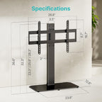 Pegzone Universal TV Stand Swivel with Power Outlet for 43-90'' TVs, Holds 154 lbs, Height Adjustable Large Table Top TV Stand, VESA MAX 600x400mm