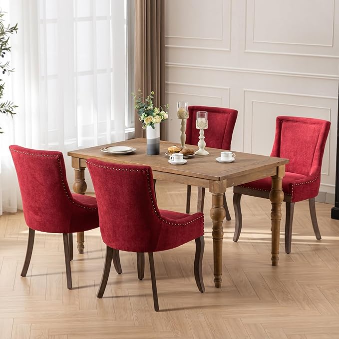 Modern Dining Chairs Set of 6, High Back Dining Chairs Side Chairs with Solid...