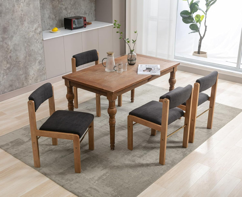 CIMOTA Black Dining Chairs Set of 4, Mid Century Modern Upholstered Dining Ro...