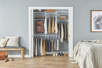ClosetMaid ShelfTrack Wire Closet Organizer System, Adjustable from 4 to 6 Ft., With Shelves & 2854 ShelfTrack Locking Shelf Bracket for 16 in. Deep Wire Shelving