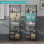 SINGAYE Shelf Closet Wire Shelving：Adjustable Metal Unit for Laundry Room Organization Bathroom Kitchen Home Storage with Wheels Pantry Rack Shelves