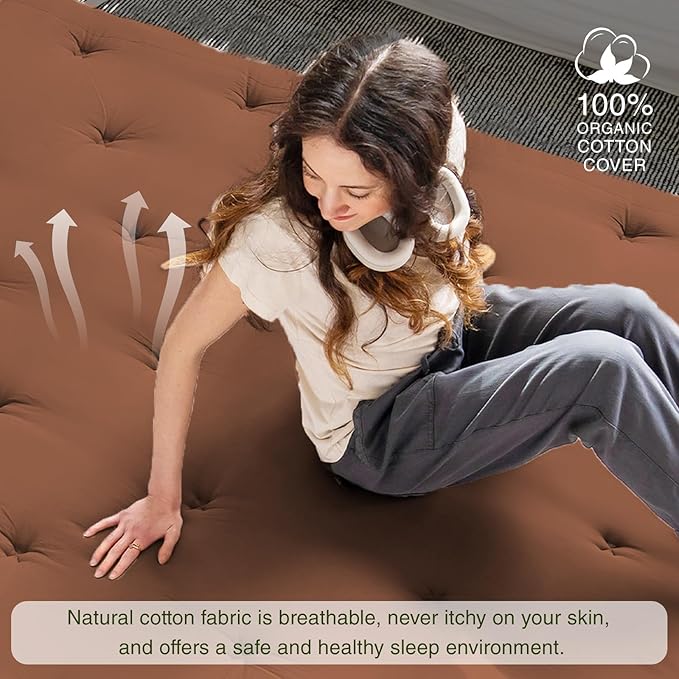 ZonLi Japanese Floor Futon Mattress Twin Size 39"x 80",100% Cotton Cover 2.5'' Thicken Tatami Mattress,Foldable Sleeping Pad,Portable Dormitory Tatami Mat,Roll Up Floor Lounger Bed for Adult