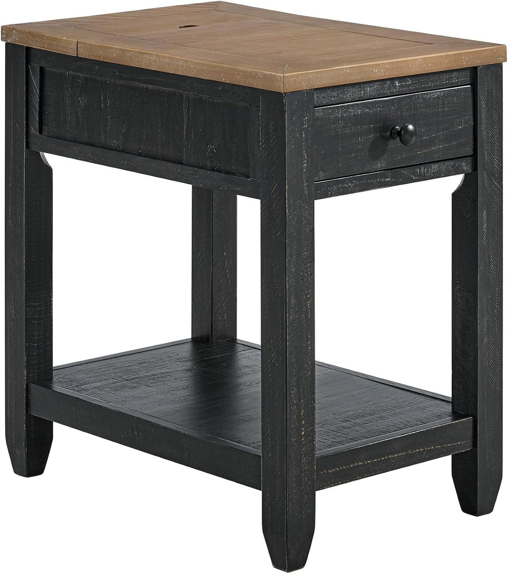 Martin Svensson Home Napa Farmhouse Chairside End Table with Charging Station...