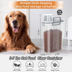 3-5Lbs Airtight Small Cat Dog Pet Food Storage Containers BPA Free, with Large Pour Spout/1 Measuring Cup/ 4 Safety Locks and Double-layer Silicone Strip (Clear Grey 2Pack)