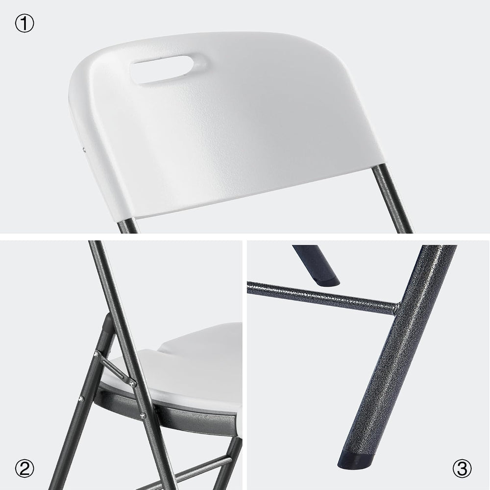 VECELO Folding Card Table Square and Chairs Set, Collapsible Legs & Porta...