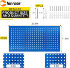 Metal Pegboard Panels 24" x 12" 4 Pack Heavy Duty Steel Pegboard Wall Organizer, Garage Utility Tools Pegboard Storage System for Workbench, Shop, Shed Modular Peg Board Organizer Board Kit (Blue)