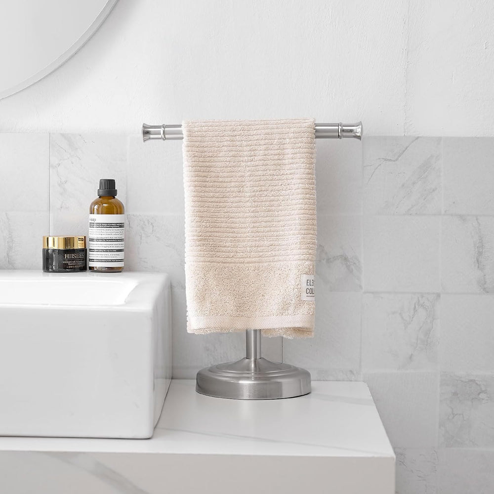 RUMOSE Brushed Nickel Hand Towel Holder Stand Countertop Towel Rack