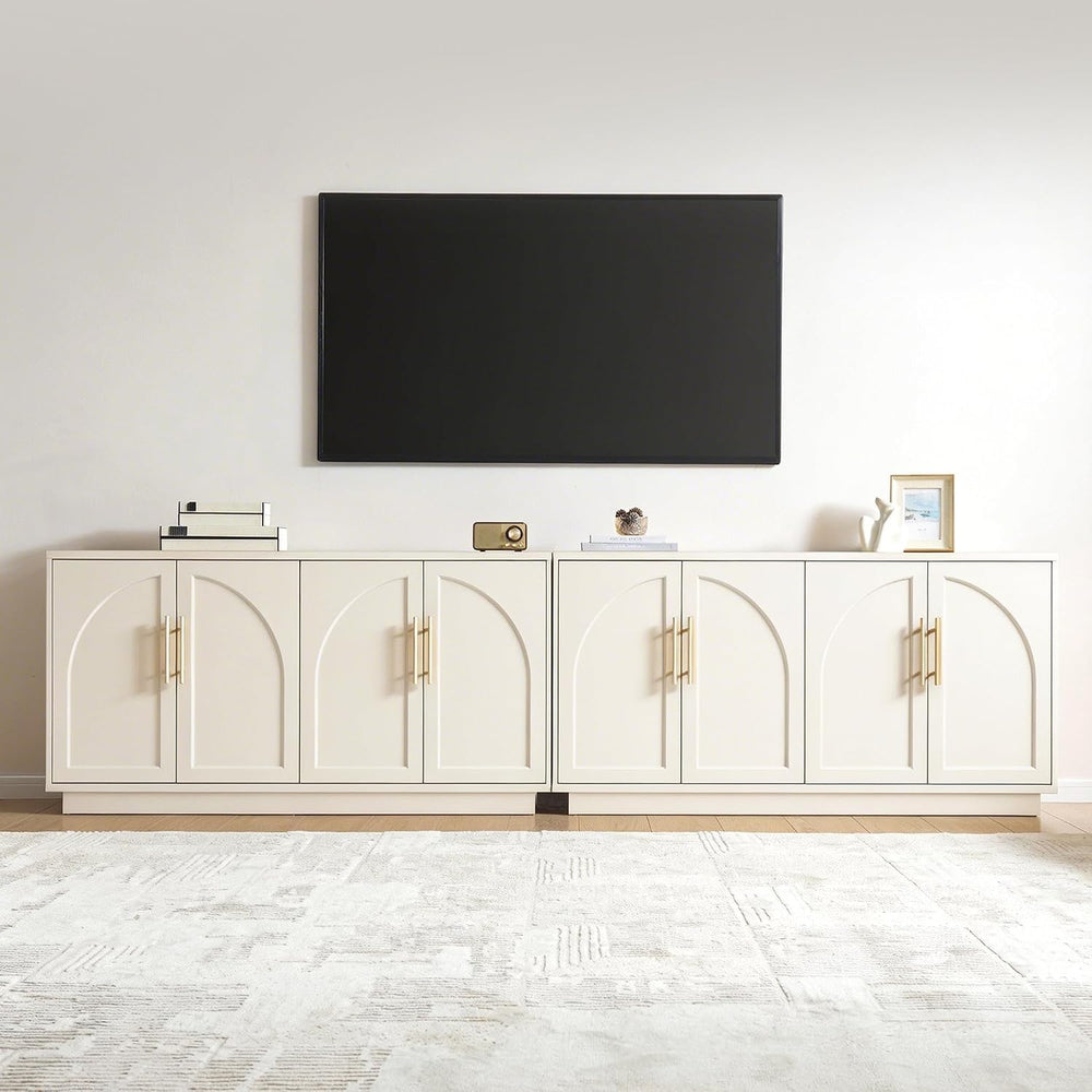 Fatmok Buffet Cabinet with Storage, 59'' Modern Arched Sideboard Cabi...