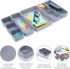 Welaxy Drawer organizers tray Felt storage bins office Desk Draw dividers Sleek Minimalist Lifestyle chic style aesthetics room interior decor 8-piece Gift for men (Glacier gray)