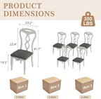 Solid Wood Dining Chair Set of 6, Kitchen Dining Room Chair with Upholstered Cushion & Wooden Legs, Modern Wood Side Chairs for for Kitchen, Washed Gray