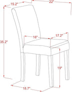East West Furniture CAAB7-LWH-02 7 Piece Dining Room Furniture Set Consist of a Rectangle Dining Table and 6 Light Beige Linen Fabric Upholstered Parson Chairs, 36x60 Inch, Linen White