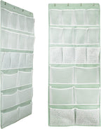 18 Pocekts Over the Door Shoes Organizer,Behind Door Hanging Storage Pocekt for Sock,Underwear,Hat,Handbag,Back of Door Hanging Shelf for Bedroom,Bathroom,Entryway,Storeroom,Pantry,Dorm,Nursery,2 Pack
