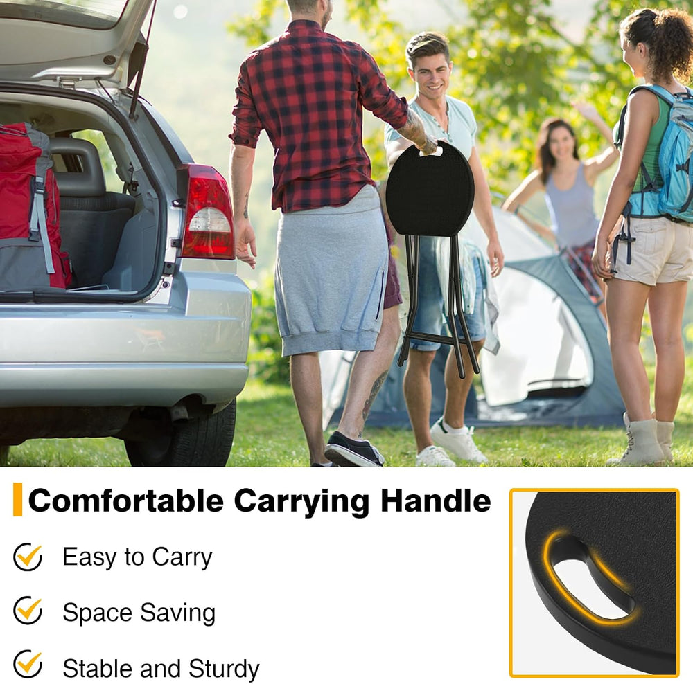 Portable Folding Chair with Handle, Heavy Duty Round Fold Stool Chair | 500lb...