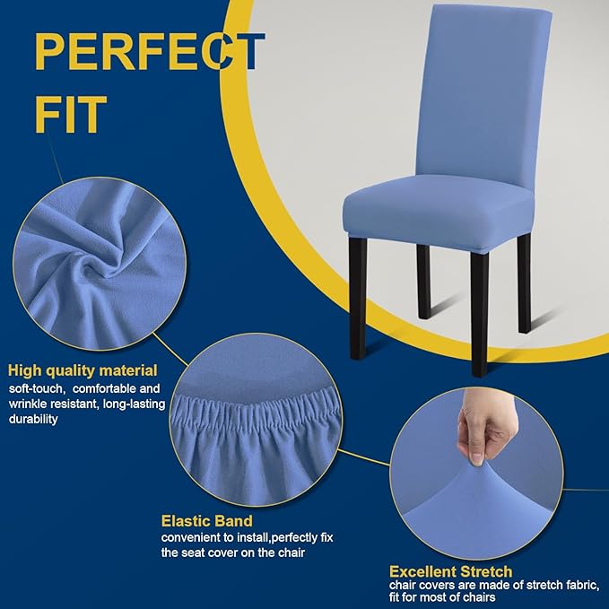 Chair Covers, Stretch Kitchen Chair Covers/Dining Room Chair Covers Set of 8,...