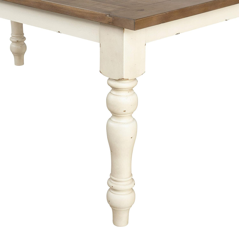 Roundhill Furniture Prato Two-Tone Distressed Oak Wood Dining Bench, Antique ...