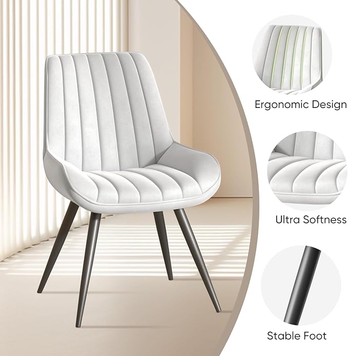 Nalupatio Modern Dining Chairs Set of 2, Comfy Dining Room Chairs with Thick ...