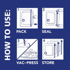 Hefty Shrink-Pak - 4 Large Vacuum Storage Bags for Clothes, Pillows, Towels, or Blankets - Space Saver Vacuum Sealer Bags Ideal Under Bed Storage Solutions