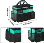 Boczif Cleaning Caddy Bag Wearable, Cleaning Caddy Supplies Organizer with Handle, Shoulder Straps & Detachable Divide, Cleaning Tool Organizers Tote Bag for Cleaners & Housekeepers (Green)