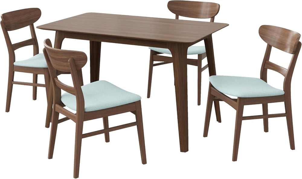 Wood Dining Room Table Set for 4,Mid Century Modern Dining Table Set,Kitchen ...