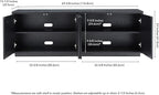 Henn&Hart Fluted TV Stand for TVs up to 75" with 2 Concealed Ribbed Storage Cabinets and Adjustable Shelves for Living Room, Family Room, or Office, Natural Black