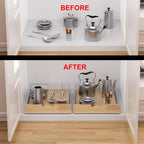Pull Out Cabinet Organizer,Heavy-Duty Slide Out Shelf, Wood And Wire Basket, Pull Out Drawer for for Kitchen Under Sink Space, Pantry, Bathroom (20 * 21 WM)