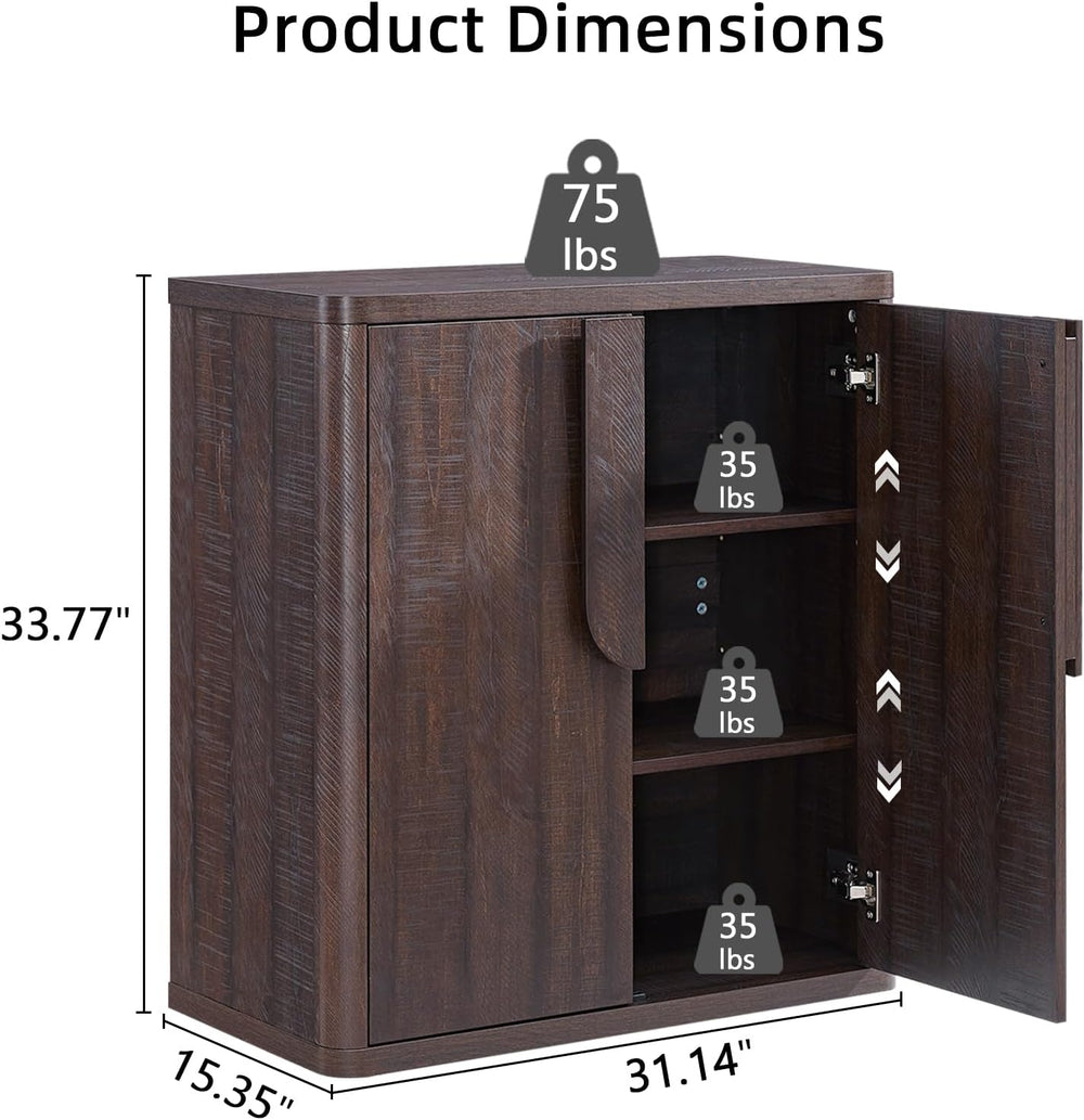 31.14'' Sideboard Buffet Cabinet W/Storage, Modern Accent Cabinets W/...