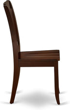 East West Furniture AMDA3-MAH-W 3 Piece Dining Table Set for Small Spaces Contains a Round Kitchen Table with Pedestal and 2 Dining Chairs, 36x36 Inch, Mahogany