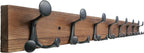 SKOLOO 43-Inch Wood Coat Rack Wall Mount with 8 Triple Hooks - Ideal for Family Entrances, Classrooms, and Pet Supplies Storage - Perfect Coat Hooks for Wall,Charred Golden Brown