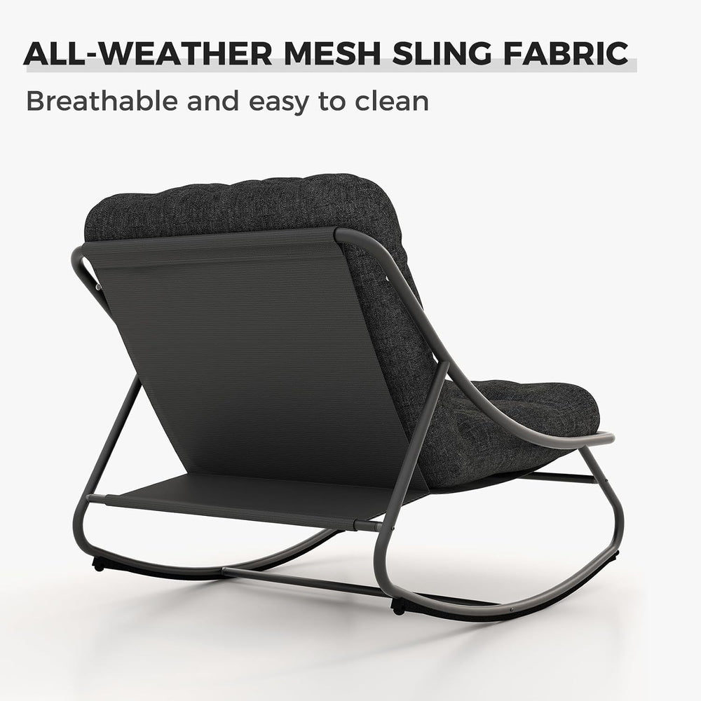 Grand patio Outdoor Rocking Chair, Padded Cushion Recliner Rocker for Front P...